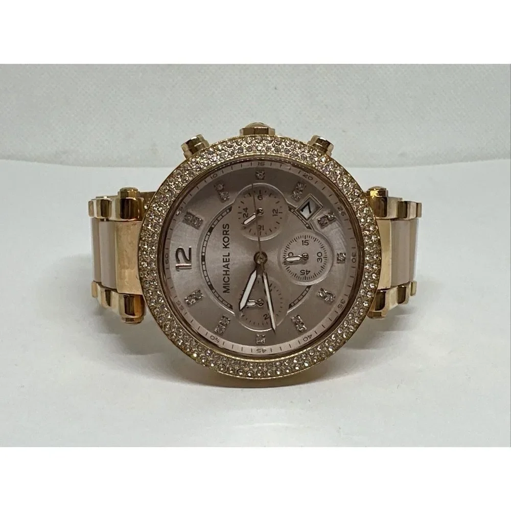 Michael Kors Parker MK5896 Women Rose Gold Analog Dial Quartz Wrist Watch NUL44